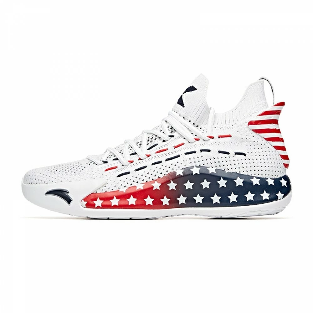 China&Sport Anta KT5 Klay Thompson "Stars And Stripes" Low Basketball Sneakers - White/Red 1 China&Sport Anta KT5 Klay Thompson "Stars And Stripes" Low Basketball Sneakers - White/Red