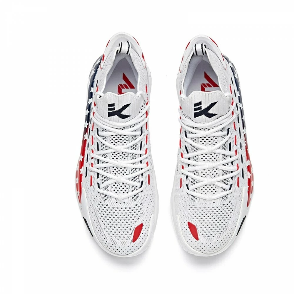China&Sport Anta KT5 Klay Thompson "Stars And Stripes" Low Basketball Sneakers - White/Red 2 China&Sport Anta KT5 Klay Thompson "Stars And Stripes" Low Basketball Sneakers - White/Red - Image 2