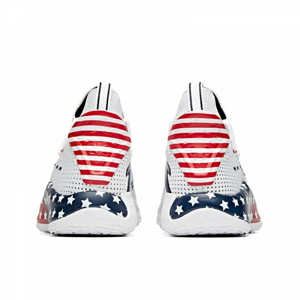 China&Sport Anta KT5 Klay Thompson "Stars And Stripes" Low Basketball Sneakers - White/Red 5 China&Sport Anta KT5 Klay Thompson "Stars And Stripes" Low Basketball Sneakers - White/Red - Image 5