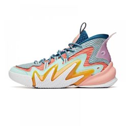 China&Sport Anta Men's Shock The Game 4.0 "Frenzy" 2020 New Basketball Sneakers - Green/Pink/Blue