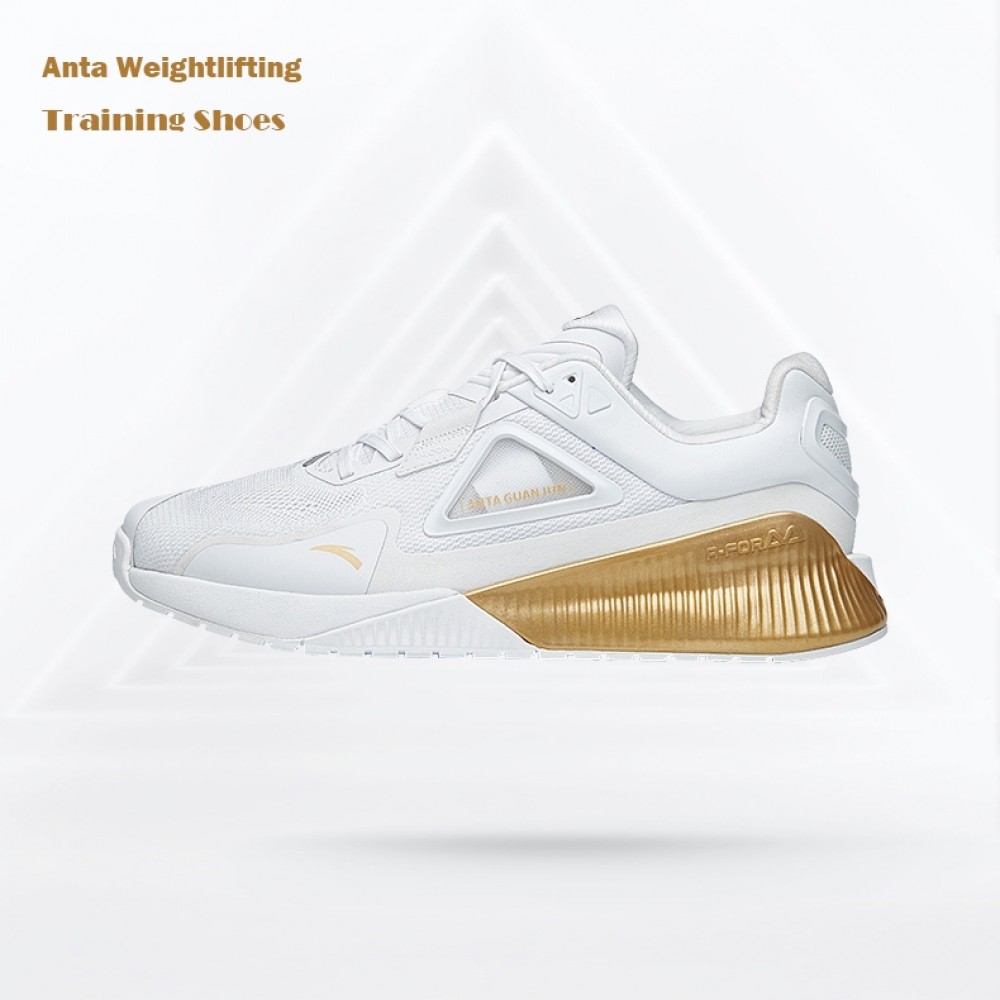 Anta 2022 China National Team Men's Weightlifting Training Shoes - White/Gold China&Sport Anta 2022 China National Team Men's Weightlifting Training Shoes - White/Gold -shooos shop 112227701a 1