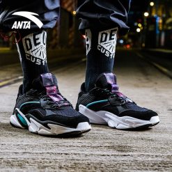 China&Sport Anta 2018 Fall Men's Fashion Casual Retro Shoes | Anta Sports-life Daddy Sneakers 2 China&Sport Anta 2018 Fall Men's Fashion Casual Retro Shoes | Anta Sports-life Daddy Sneakers -shooos shop 11838808r black white green 2