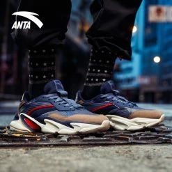 China&Sport Anta 2018 Fall Men's Fashion Casual Retro Shoes | Anta Sports-life Daddy Sneakers - Blue/Grey/White