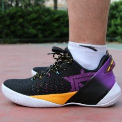 China&Sport 2019 Summer Anta Klay Thompson Shock The Game 3.0 Low Basketball Shoes - Black/Yellow/Purple -shooos shop 11931608 2 10
