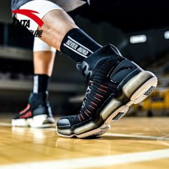 China&Sport 2018 Anta X NASA Seeed Series Men's High Top Professional Basketball Sneakers - Black [91831190] -shooos shop 91831190