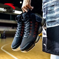 China&Sport 2018 Anta X NASA Seeed Series Men's High Top Professional Basketball Sneakers - Black [91831190] -shooos shop 91831190 4