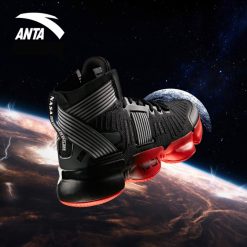 China&Sport Anta X NASA Seeed Series Men's Professional High Top Basketball Shoes - Black/Red