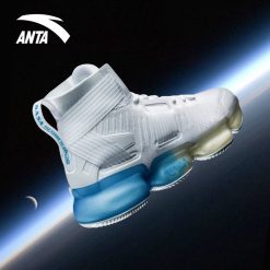 China&Sport Anta X NASA Seeed Series Men's Professional High Top Basketball Shoes - White/Blue