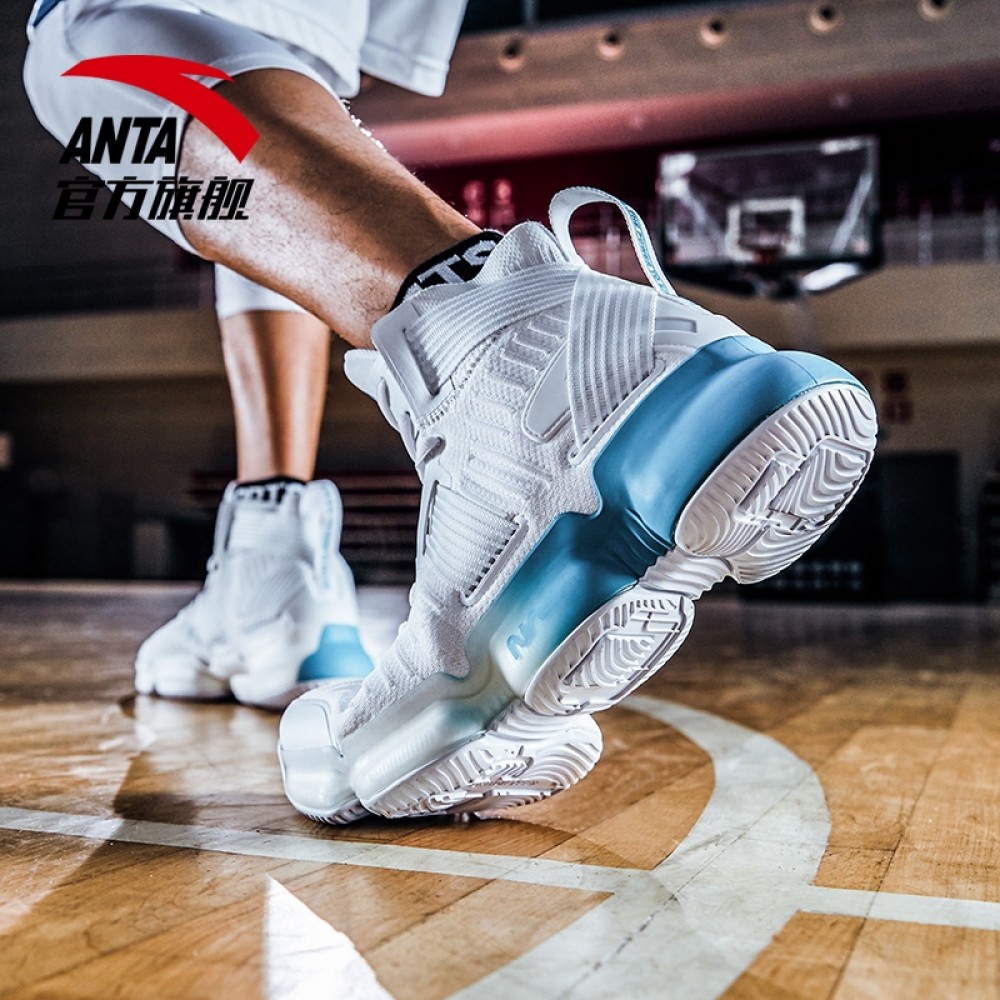 China&Sport Anta X NASA Seeed Series Men's Professional High Top Basketball Shoes - White/Blue 2 China&Sport Anta X NASA Seeed Series Men's Professional High Top Basketball Shoes - White/Blue - Image 2