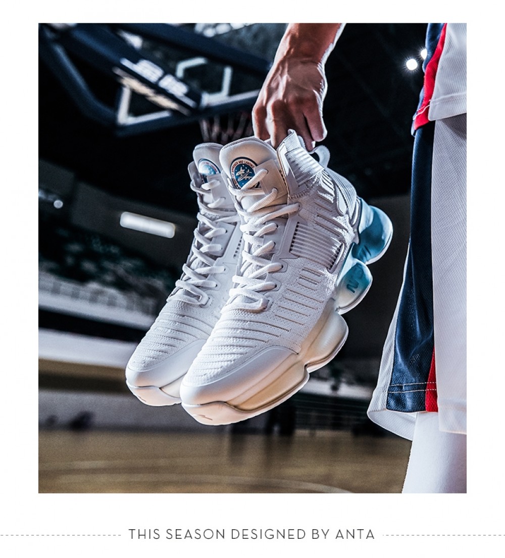 China&Sport Anta X NASA Seeed Series Men's Professional High Top Basketball Shoes - White/Blue 4 China&Sport Anta X NASA Seeed Series Men's Professional High Top Basketball Shoes - White/Blue - Image 4