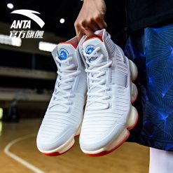 China&Sport Anta X NASA Seeed Series Men's Professional High Top Basketball Shoes - White/Red -shooos shop 91831198x 3