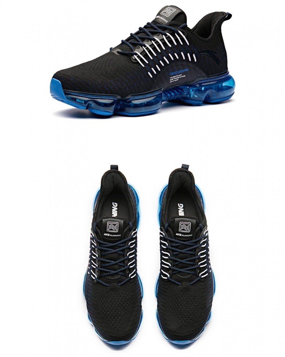 China&Sport Anta X NASA "Star Cloud" Men's Running Sneakers | Anta Air Cushion Running Shoes - Black/Blue 3 China&Sport Anta X NASA "Star Cloud" Men's Running Sneakers | Anta Air Cushion Running Shoes - Black/Blue - Image 3
