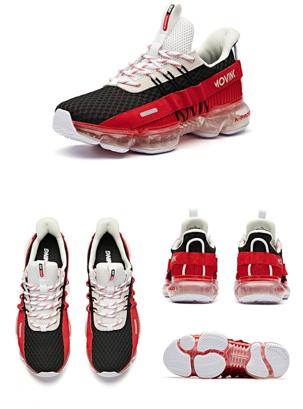 Anta X SEEED 2019 Spring New Men's Air Cushion Running Shoes NASA Casual Sneakers - Black/Red/White China&Sport Anta X SEEED 2019 Spring New Men's Air Cushion Running Shoes NASA Casual Sneakers - Black/Red/White -shooos shop 91915591 1 2