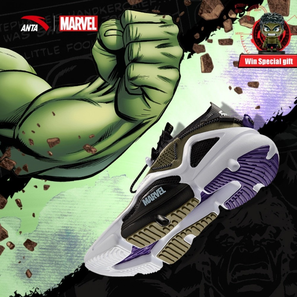 China&Sport 2019 Summer Anta X Avengers 4 Marvel "HULK" Men's Fashion Casual Sneakers 2 China&Sport 2019 Summer Anta X Avengers 4 Marvel "HULK" Men's Fashion Casual Sneakers - Image 2
