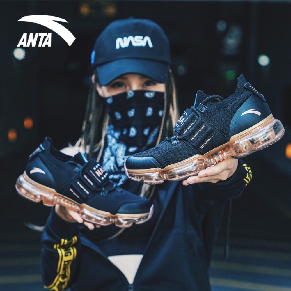 Anta 2018 SEEED Series "Zero Bound" NASA 60th Anniversary Women's Running Sneakers China&Sport Anta 2018 SEEED Series "Zero Bound" NASA 60th Anniversary Women's Running Sneakers -shooos shop 92835509z black blue gold 1 1