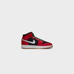 Sneakers Air Jordan 1 Mid SE GS (Black/Fire Red-White-Malachite) - 3.5y -shooos shop AirJordan1MidSE GS Black FireRed White Malachite DQ8418 0063 800x