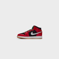 Sneakers Air Jordan 1 Mid SE GS (Black/Fire Red-White-Malachite) - 3.5y -shooos shop AirJordan1MidSE GS Black FireRed White Malachite DQ8418 0065 800x