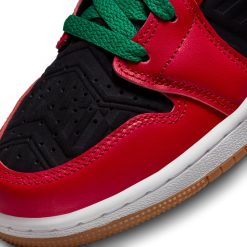 Sneakers Air Jordan 1 Mid SE GS (Black/Fire Red-White-Malachite) - 3.5y -shooos shop AirJordan1MidSE GS Black FireRed White Malachite DQ8418 0069 800x