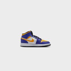 Sneakers Air Jordan 1 Mid (GS) (Dark Concord/Taxi-White-Black) - 4Y -shooos shop AirJordan1Mid GS DarkConcord Taxi White Black DQ8423 5173 800x