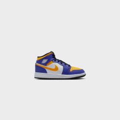 Sneakers Air Jordan 1 Mid (GS) (Dark Concord/Taxi-White-Black) - 4Y -shooos shop AirJordan1Mid GS DarkConcord Taxi White Black DQ8423 5174 800x