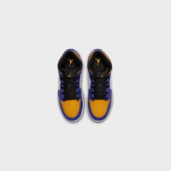 Sneakers Air Jordan 1 Mid (GS) (Dark Concord/Taxi-White-Black) - 4Y -shooos shop AirJordan1Mid GS DarkConcord Taxi White Black DQ8423 5177 800x
