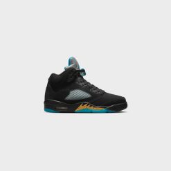 Sneakers Air Jordan 5 Retro (Black/Aquatone-Taxi) - 7 -shooos shop AirJordan5Retro Black Aquatone Taxi DD0587 0474 800x