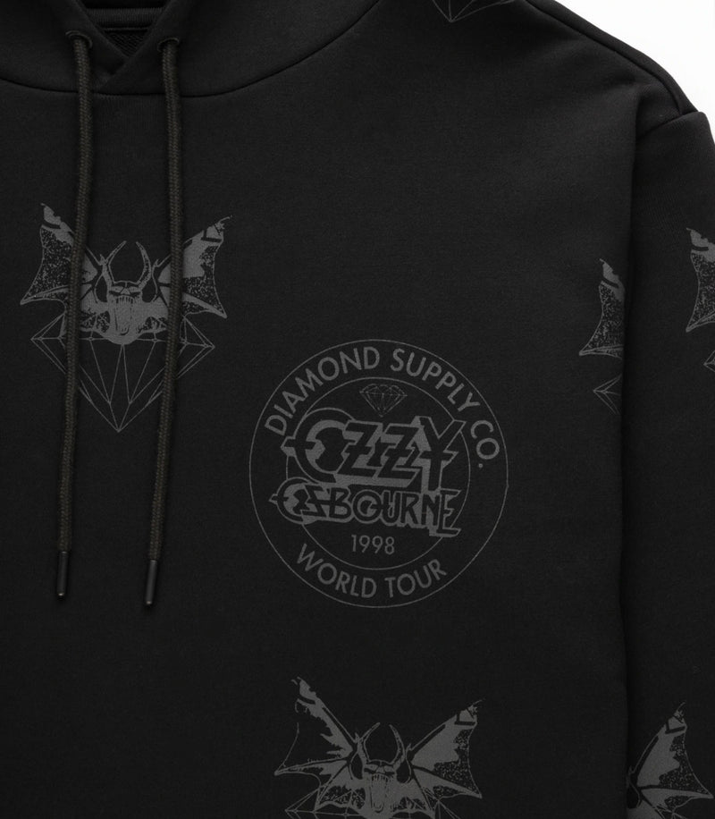 Diamond Supply Co x Ozzy Osbourne Hell Bat Allover Print Hoodie (Black) - S Apparel Diamond Supply Co X Ozzy Osbourne Hell Bat Allover Print Hoodie (Black) - S -shooos shop