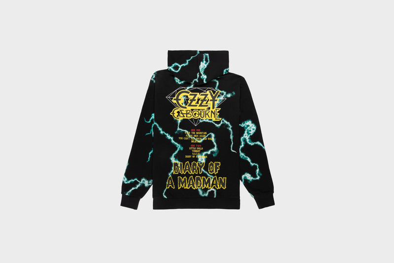 Diamond Supply Co x Ozzy Osbourne Mad Lightning Allover Print Hoodie - S Apparel Diamond Supply Co X Ozzy Osbourne Mad Lightning Allover Print Hoodie - S -shooos shop