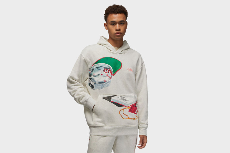 Jordan Flight Artist Series Fleece Hoodie (Oatmeal/Heather/Sail/University Red) - S Apparel Jordan Flight Artist Series Fleece Hoodie (Oatmeal/Heather/Sail/University Red) - S -shooos shop JordanFlightArtistSeriesFleeceHoodie Oatmeal Heather Sail UniversityRed DV1593