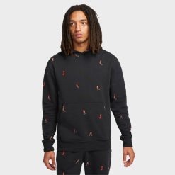 Apparel Jordan Jumpman Print Pullover Hoodie (Black/Red) - S