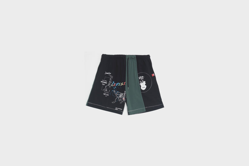 Jungles - Television Split Short (Black/Green) - M Apparel Jungles - Television Split Short (Black/Green) - M -shooos shop Jungles