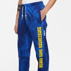 Apparel Nike Peace, Love, Basketball Pants (Blue Void/Speed Yellow) - S -shooos shop NikePeace Love BasketballPants BlueVoidSpeedYellow 3 800x