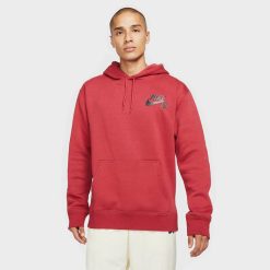 Apparel Nike SB Icon Pullover Skate Hoodie (Pomegranate/Black) - S