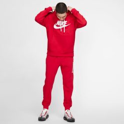 Apparel Nike Sportswear Club Hoodie (Red/White) - XL-Tall -shooos shop NikeSportswearClubHoodie RedWhite 3 800x