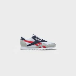 Sneakers Reebok CL Nylon (White/Navy/Red) - 7