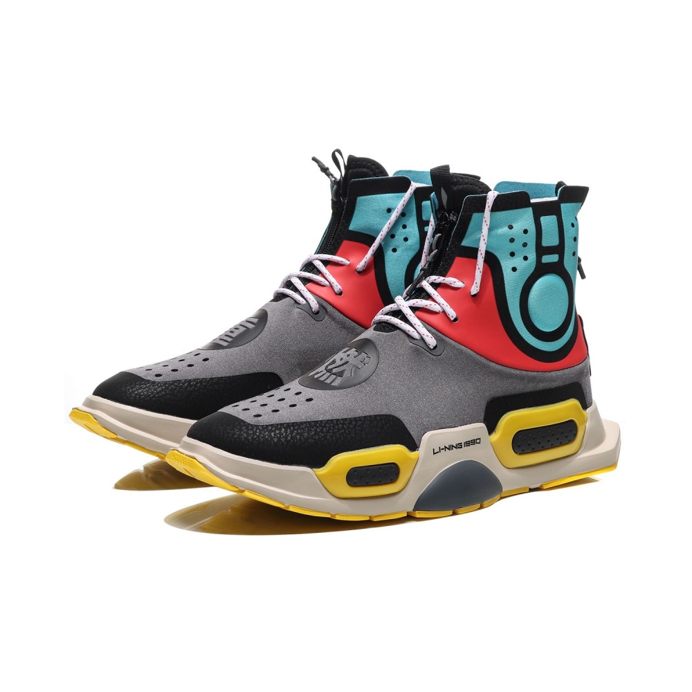 China Li-Ning Essence II 2 NYFW 'REBURN' High Top Basketball Culture Sneakers - Grey/Blue China&Sport China Li-Ning Essence II 2 NYFW 'REBURN' High Top Basketball Culture Sneakers - Grey/Blue -shooos shop agbn054 2 3