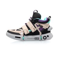 China&Sport China Li-Ning 2019 New York Fashion Week Essence ACE+ Men's High Tops Casual Shoes - Black/Purple [AGWP027-13] -shooos shop agwp027 13 1