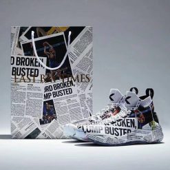 China&Sport Anta KT4 "EAST BAY TIMES" Klay Thompson Newspaper Basketball Sneakers Limited Released -shooos shop anta kt4 klay thompson newspaper