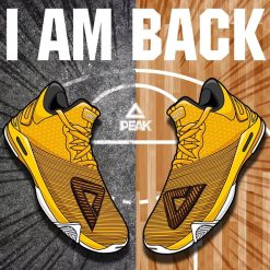 China&Sport 2018 New Peak Monster George Hill NBA Men's Basketball Sneakers - "I AM BACK" -shooos shop e82041a yellow back