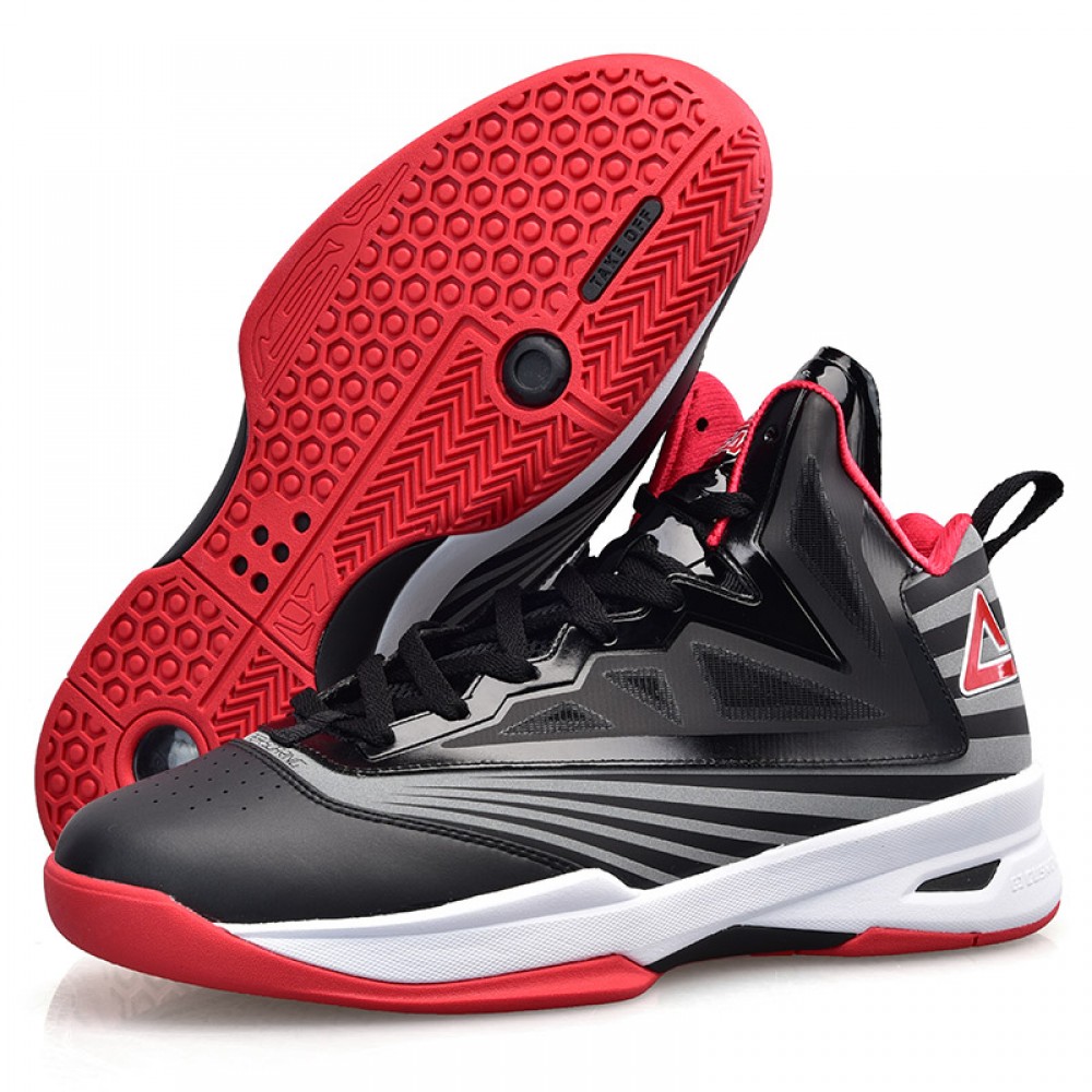Peak Soaring II-VI 3M Reflective Professional Basketball Shoes - Black/Red China&Sport Peak Soaring II-VI 3M Reflective Professional Basketball Shoes - Black/Red -shooos shop