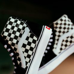 Sneakers Vans Checkerboard Sk8-Hi Lite (Black/White) - 3.5 -shooos shop vans checkerboardsk8hilite blkwht 2 800x
