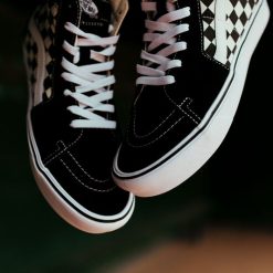 Sneakers Vans Checkerboard Sk8-Hi Lite (Black/White) - 3.5 -shooos shop vans checkerboardsk8hilite blkwht 4 800x
